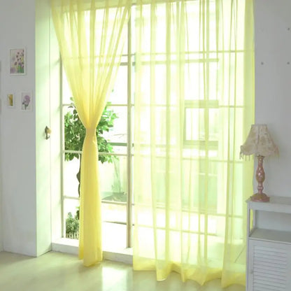 Modern Pure Color Voile Sheer Curtains - Tulle Window Drapes for Living Room & Bedroom - Shello's Creative Boutique