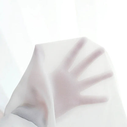 White Tulle Sheer Curtains - Modern Chiffon Voile Drapes for Living Room & Kitchen - Shello's Creative Boutique