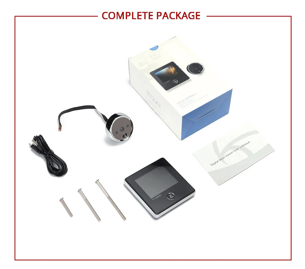 KAK 2.8 Inch LCD Smart Peephole Doorbell with IR Night Vision & Photo Recording