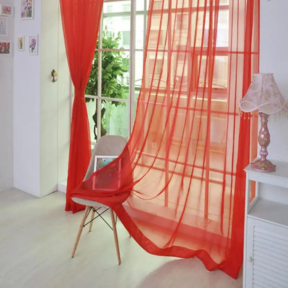 Modern Pure Color Voile Sheer Curtains - Tulle Window Drapes for Living Room & Bedroom - Shello's Creative Boutique