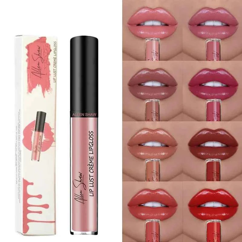 Nude Shiny Liquid Lip Gloss - Matte Glitter Shimmer Moisturizing Long-lasting Lipstick