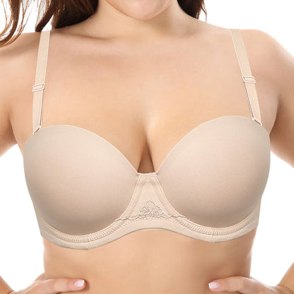 YANDW Sexy Everyday Plus Size Multiway Minimizer Bra – Unpadded, Anti-Slip, Underwire Support
