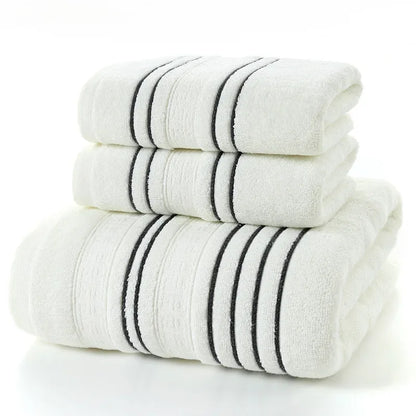 3Pieces Set Grey Cotton Towel Set Face Washcloth Hand Towel - Shello's Creative Boutique