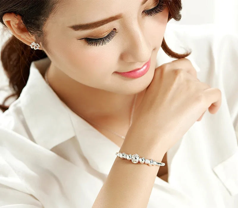 3 Style New 925 sterling silver Lucky Charm Bracelet Cuff Bracelets For Women Bangles Fashion Jewelry Pulseira eprolo