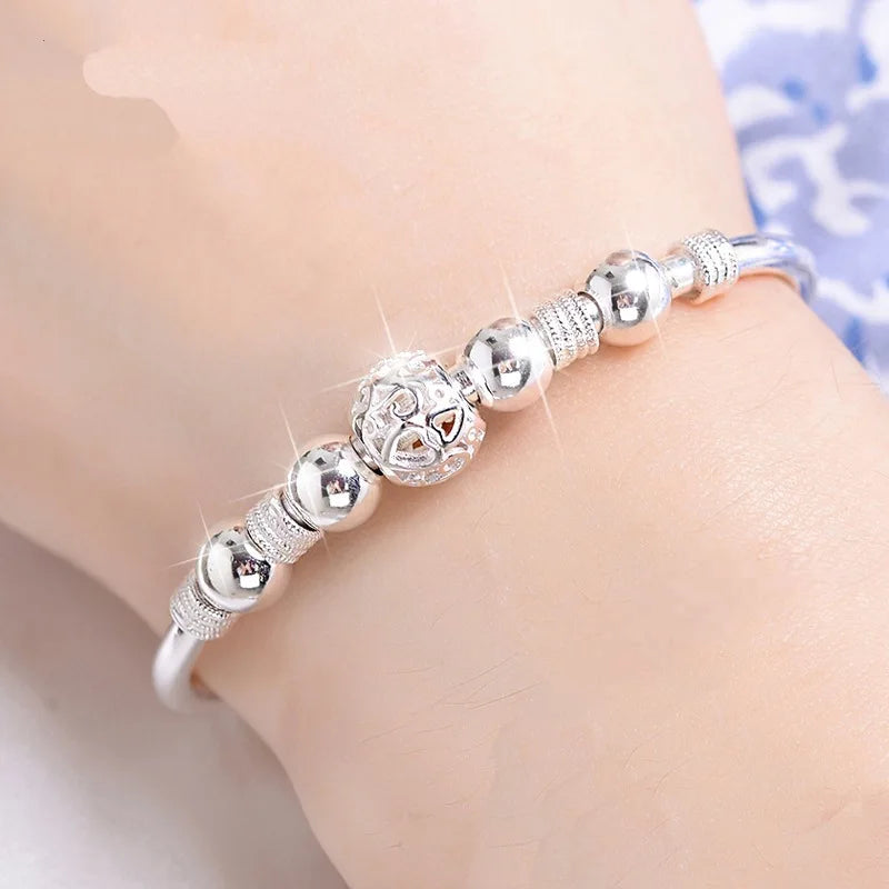 3 Style New 925 sterling silver Lucky Charm Bracelet Cuff Bracelets For Women Bangles Fashion Jewelry Pulseira eprolo