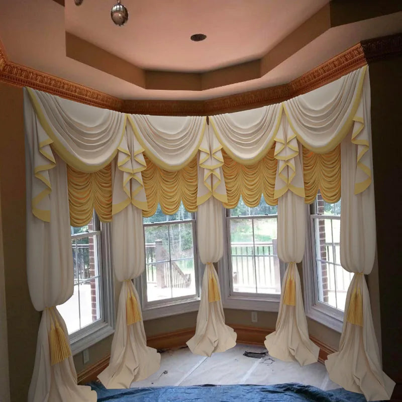 Round Window Curtain Canopy - Roman Blinds for Corner Windows - Shello's Creative Boutique