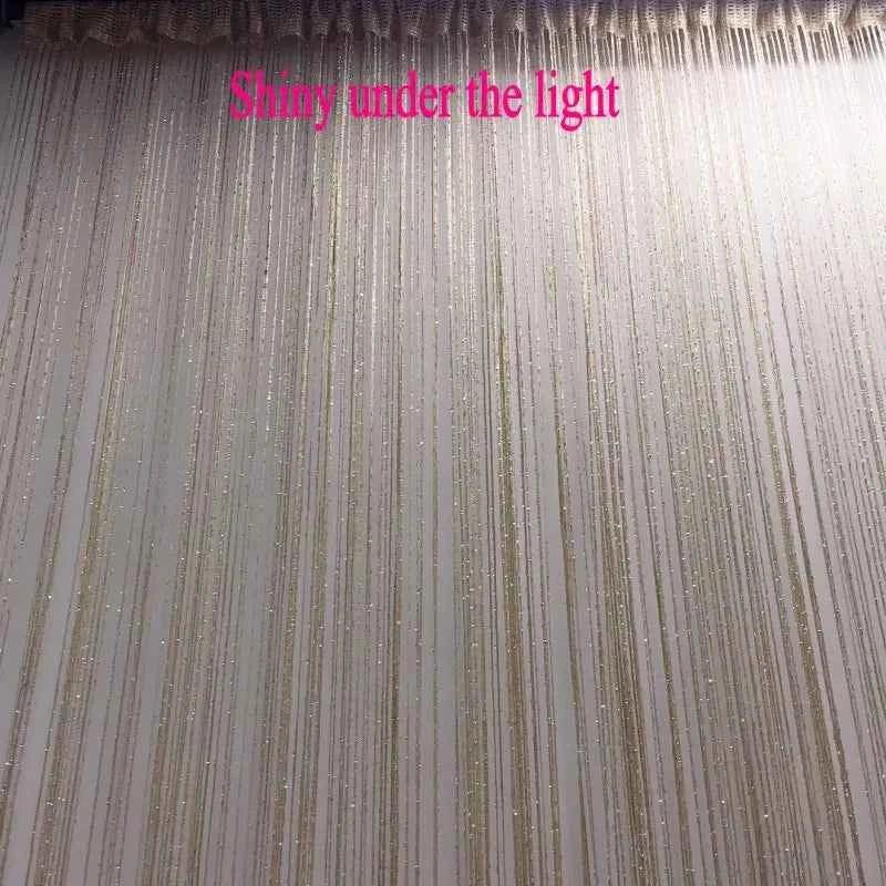 Shiny Curtain String Tassel Line Curtains - 3x2.4m Window Door Divider Drape - Living Room Decor Valance - Shello's Creative Boutique
