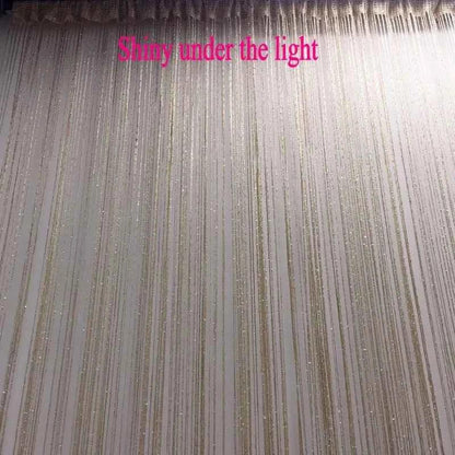Shiny Curtain String Tassel Line Curtains - 3x2.4m Window Door Divider Drape - Living Room Decor Valance - Shello's Creative Boutique