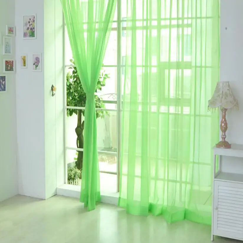 Modern Pure Color Voile Sheer Curtains - Tulle Window Drapes for Living Room & Bedroom - Shello's Creative Boutique