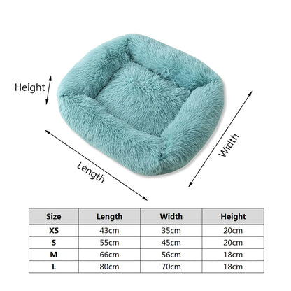 Square Dog Bed Long Plush Solid Color Pet Beds For Little Medium Large Pets Super Soft Winter Warm Sleeping Mats For Dogs Cats Shello Creative Boutique
