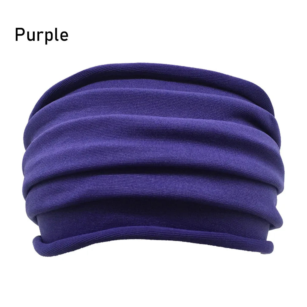 13 Colors Nonslip Elastic Folds Yoga Hairband Fashion Wide Sports Headband Running Accessories Summer Stretch Hair Band eprolo