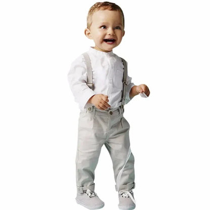 Bobora Baby Boys' 4-Piece Formal Suit Set – Elegant Outfit for Weddings, Christenings & Parties (0–6m, 4–6y) - Shello's Creative Boutique