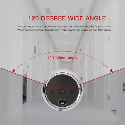 KAK 2.8 Inch LCD Smart Peephole Doorbell with IR Night Vision & Photo Recording