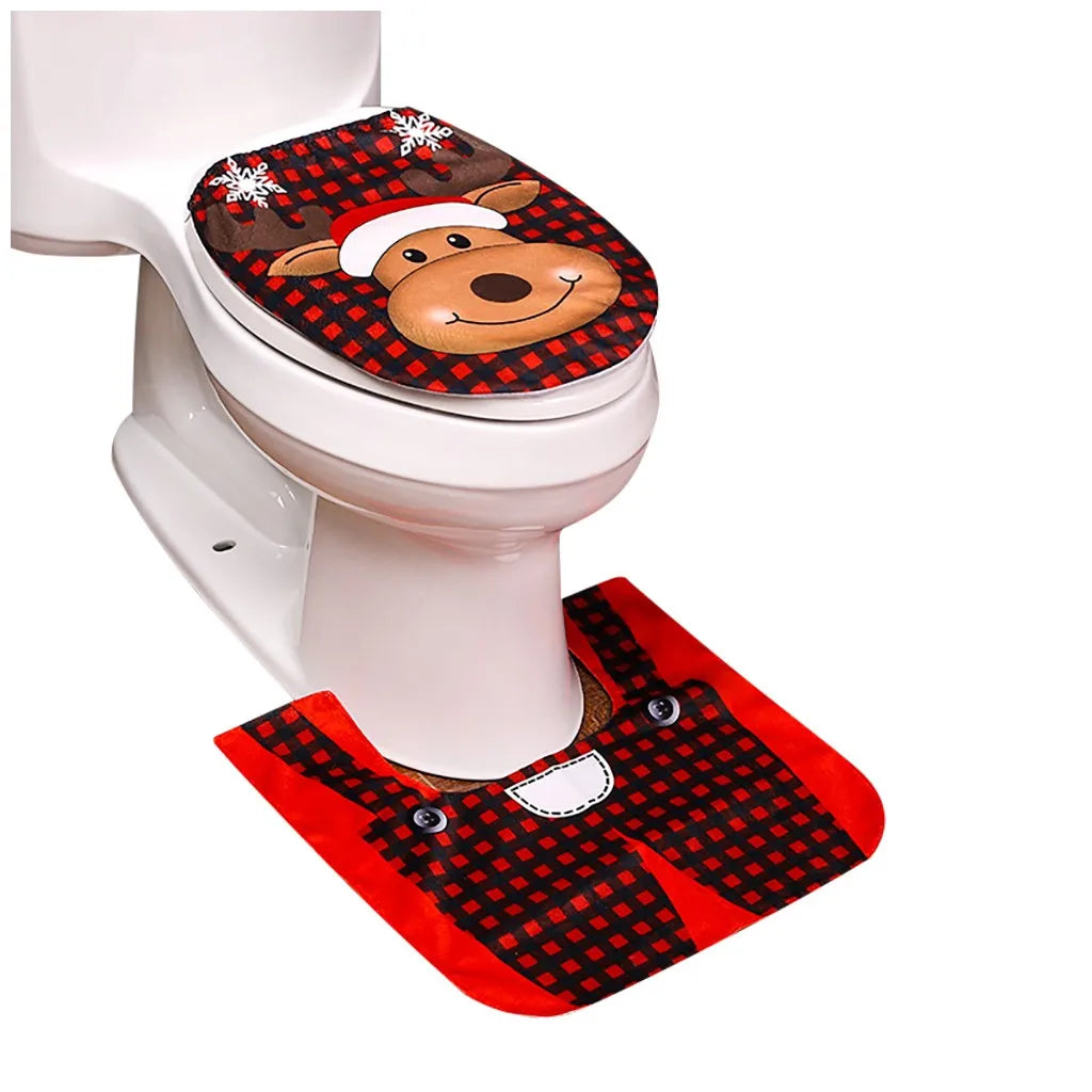 Christmas Toilet Decoration Santa Claus Bathroom Set Shello Creative Boutique