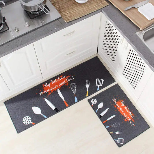 Kitchen Mat Set Wear-resistant Non-slip Kitchen Floor Mat Bathroom Absorbent Door Mat Oil-absorbing Anti-fouling Long Mat eprolo