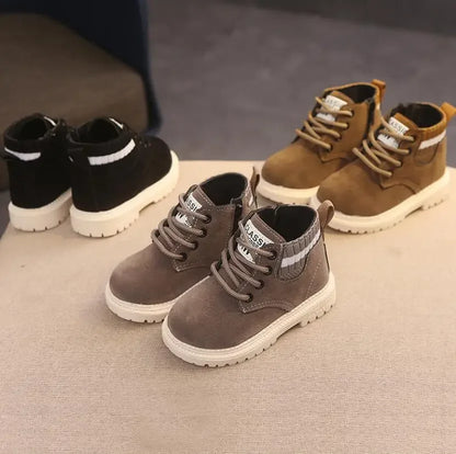 Autumn/Winter Martin Boots – Soft Leather Sporty Casual Shoes for Boys & Girls (Sizes 21–30) - Shello's Creative Boutique