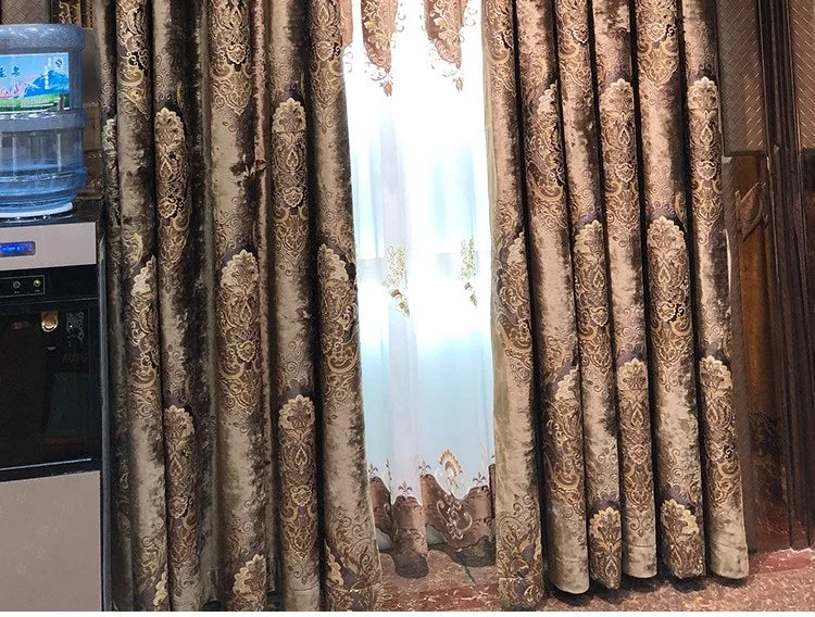 European Palace Luxury Curtains - Velvet Drapes for High Windows