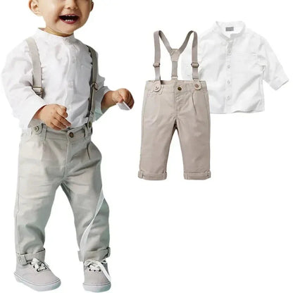 Bobora Baby Boys' 4-Piece Formal Suit Set – Elegant Outfit for Weddings, Christenings & Parties (0–6m, 4–6y) - Shello's Creative Boutique