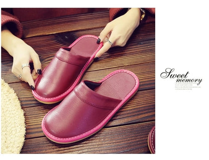 Men's Indoor Slippers - Closed Toe Faux Leather Slides (Large Sizes 47-48)