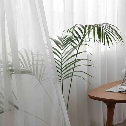 White Tulle Sheer Curtains - Modern Solid Voile Drapes for Living Room & Kitchen - Shello's Creative Boutique