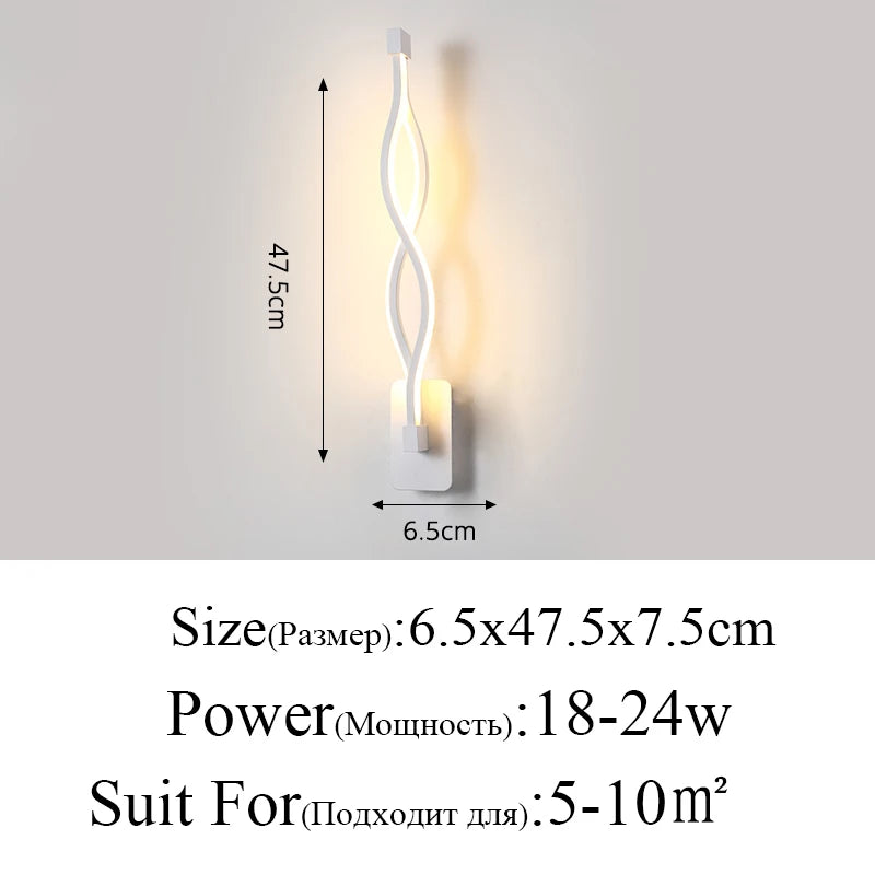 Modern Minimalist Wall Lamps Living Room Bedroom Bedside 16W AC96V-260V LED Sconce black white Lamp Aisle Lighting decoration eprolo