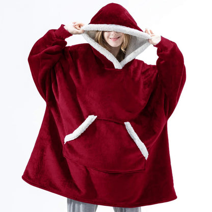 Winter Warm Fleece Wearable Hooded Blanket Fluffy TV Blanket Hoodie eprolo
