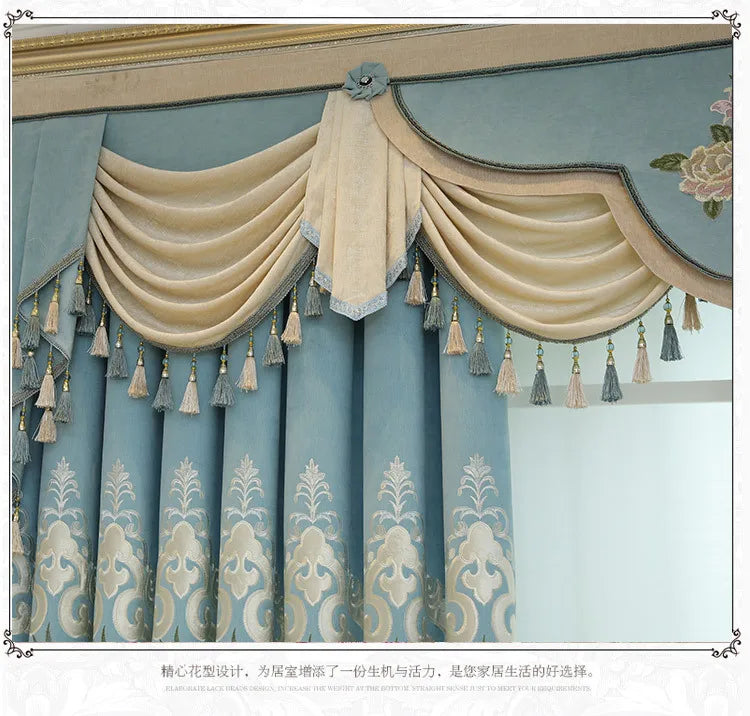 European High-End Luxury Blackout Curtains - Modern Minimalist Drapes for Living Room & Bedroom - Shello's Creative Boutique
