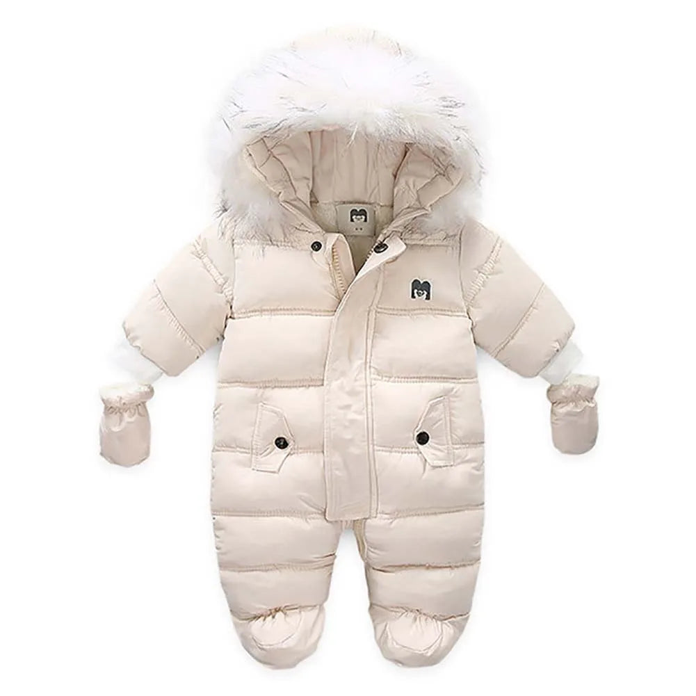 Winter Children Clothing Set Baby Boy Girl Clothes Warm Down Jacket Coat Jumpsuit Snowsuit Kids Parka Real Fur Overalls Overcoat eprolo