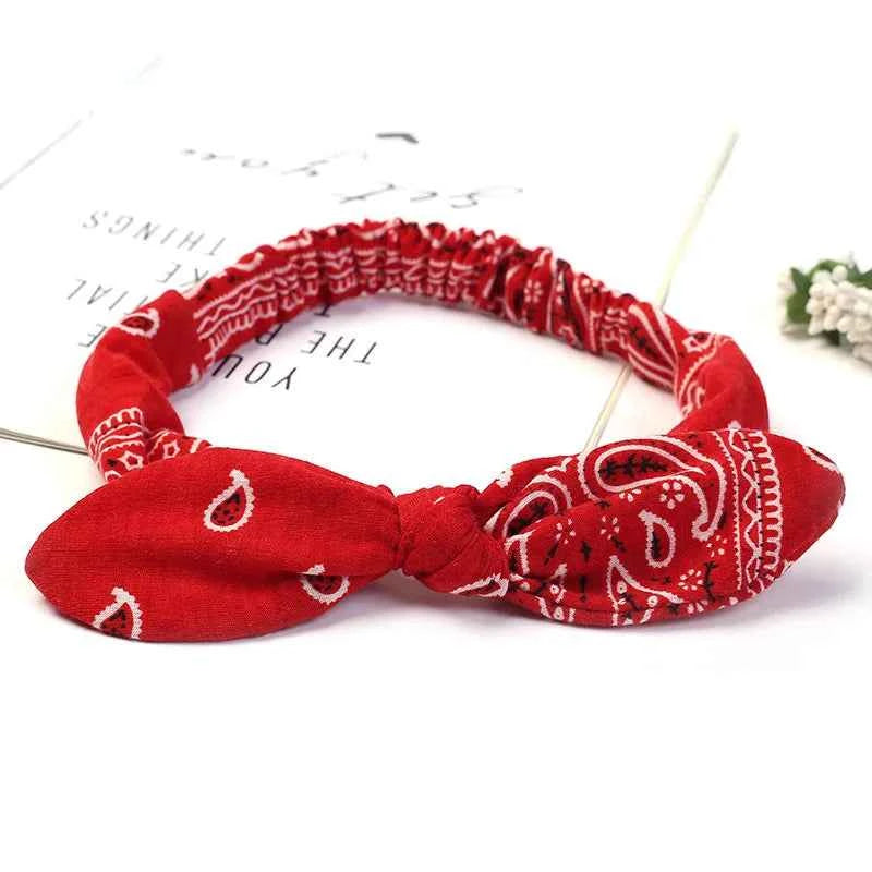 New Women Suede Soft Solid Print Headbands Vintage Cross Knot Elastic Hairbands
