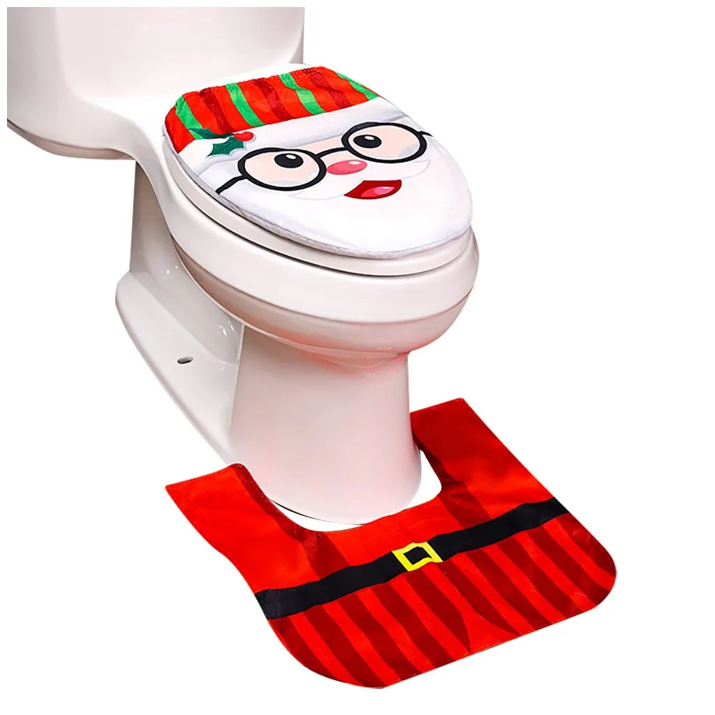 Christmas Toilet Decoration Santa Claus Bathroom Set Shello Creative Boutique