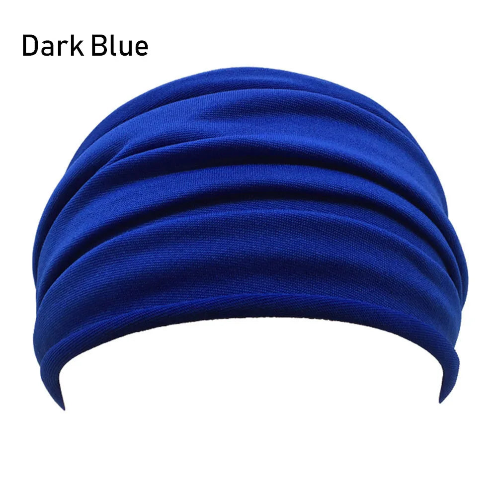 13 Colors Nonslip Elastic Folds Yoga Hairband Fashion Wide Sports Headband Running Accessories Summer Stretch Hair Band eprolo