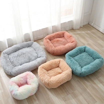 Square Dog Bed Long Plush Solid Color Pet Beds For Little Medium Large Pets Super Soft Winter Warm Sleeping Mats For Dogs Cats Shello Creative Boutique