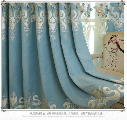European High-End Luxury Blackout Curtains - Modern Minimalist Drapes for Living Room & Bedroom - Shello's Creative Boutique