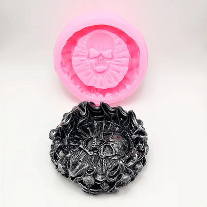 Flame Skull Silicone Mould – DIY Resin Gypsum Concrete Craft Mould for Home Décor