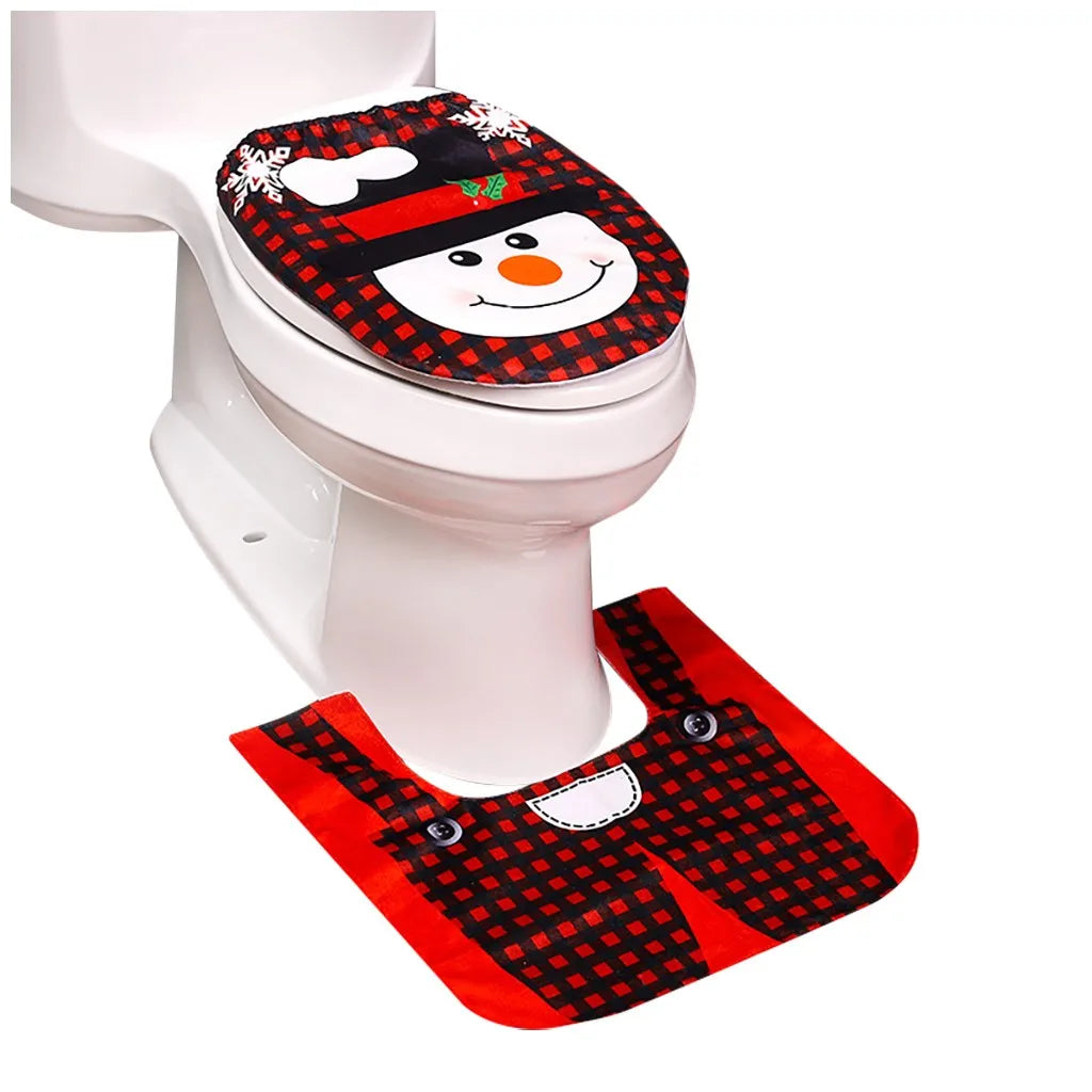 Christmas Toilet Decoration Santa Claus Bathroom Set Shello Creative Boutique