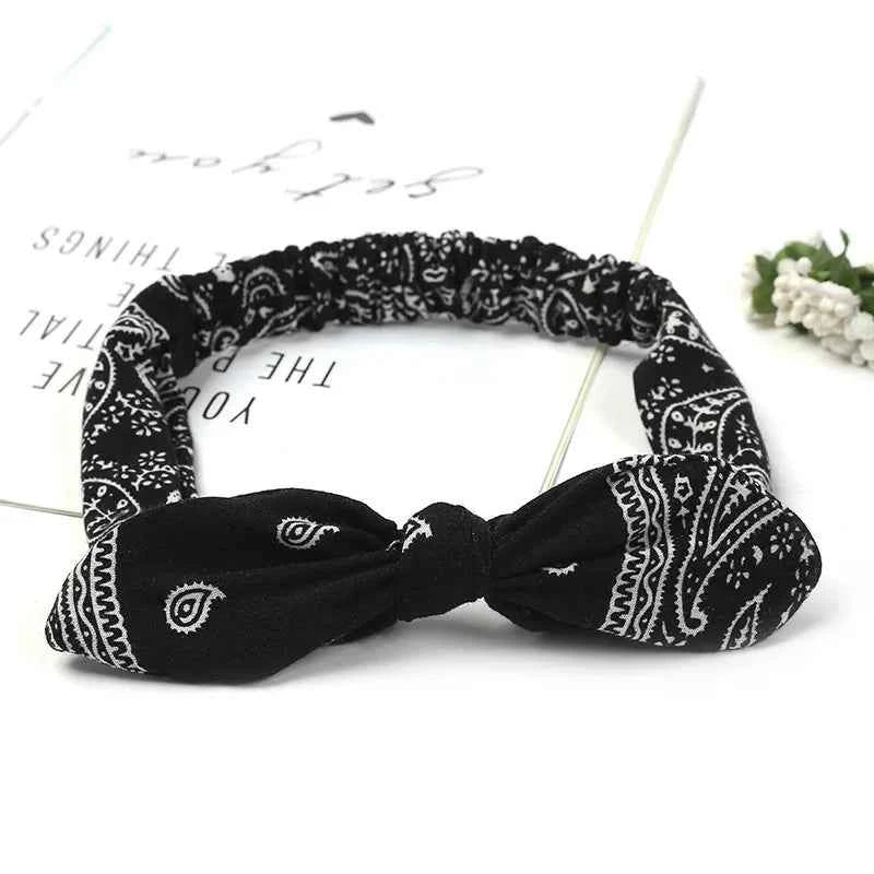 New Women Suede Soft Solid Print Headbands Vintage Cross Knot Elastic Hairbands