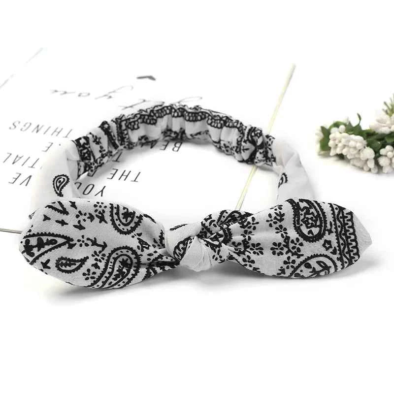 New Women Suede Soft Solid Print Headbands Vintage Cross Knot Elastic Hairbands