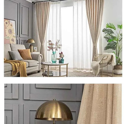 Modern Beige Velvet Blackout Curtains - Luxury Flannel Drapes - Shello's Creative Boutique