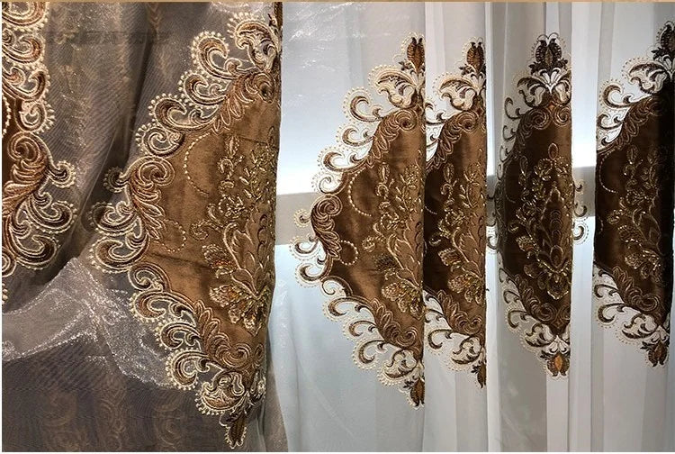 European Palace Luxury Curtains - Velvet Drapes for High Windows