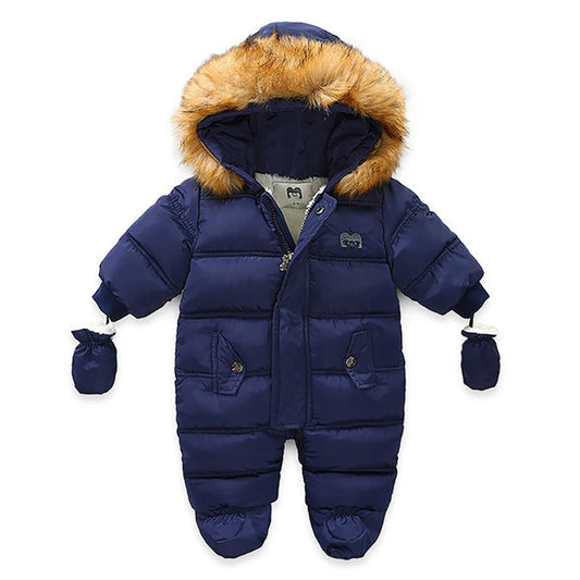 Winter Children Clothing Set Baby Boy Girl Clothes Warm Down Jacket Coat Jumpsuit Snowsuit Kids Parka Real Fur Overalls Overcoat eprolo