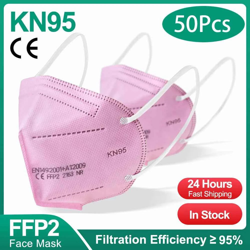 10-200Pcs KN95 CE FFP2 face Masks Approved 5 Layers Filter Protective Health Care Mouth Mask FFP2  Reuseable Mouth KN95 ffp2Mask