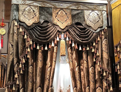 European Palace Luxury Curtains - Velvet Drapes for High Windows