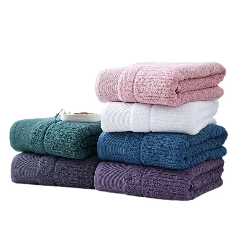Luxury Cotton Bath Towels - Multi-Color Solid Pattern Soft Bathroom Towels (300-499 GSM)