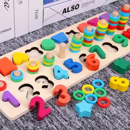 Wooden Montessori Shape & Colour Matching Board - Educational Toy Age 3+ - Shello's Creative Boutique