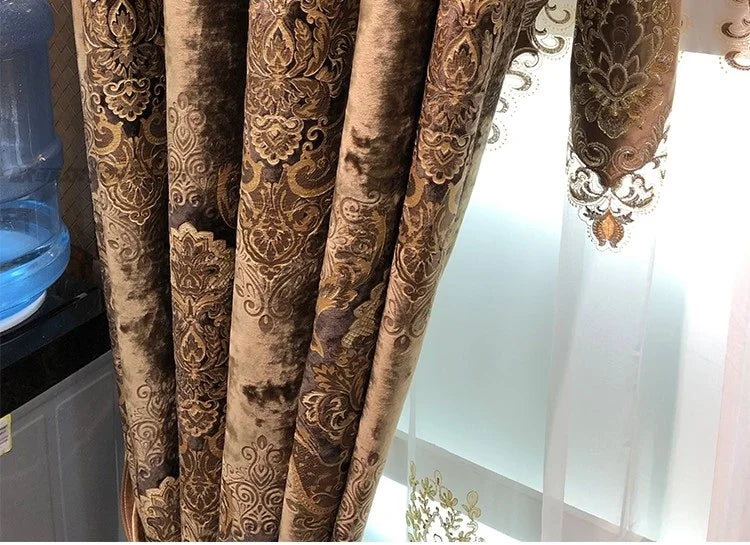 European Palace Luxury Curtains - Velvet Drapes for High Windows