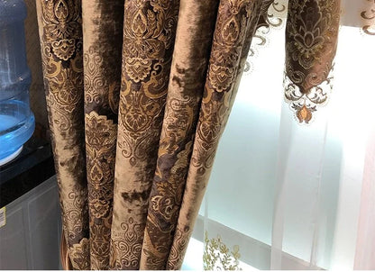 European Palace Luxury Curtains - Velvet Drapes for High Windows