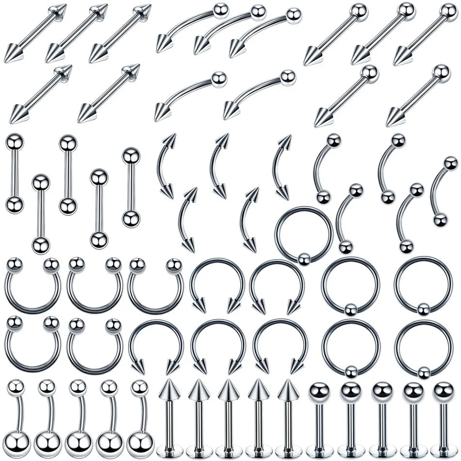 Stainless Steel Mixed Body Piercing Jewellery Set