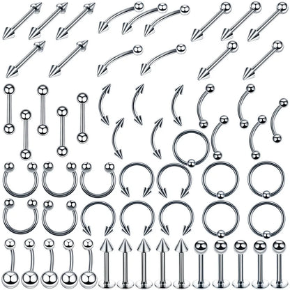 Stainless Steel Mixed Body Piercing Jewellery Set