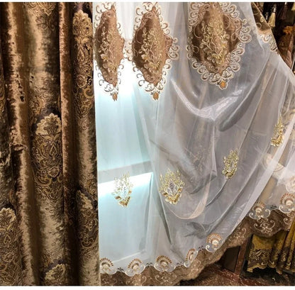 European Palace Luxury Curtains - Velvet Drapes for High Windows