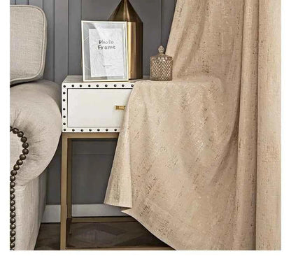 Modern Beige Velvet Blackout Curtains - Luxury Flannel Drapes - Shello's Creative Boutique